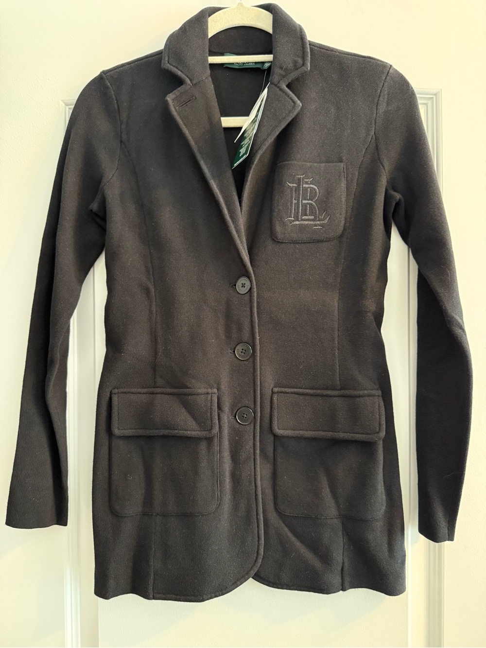 Lauren Ralph Lauren Black Blazer with Chest Monogram